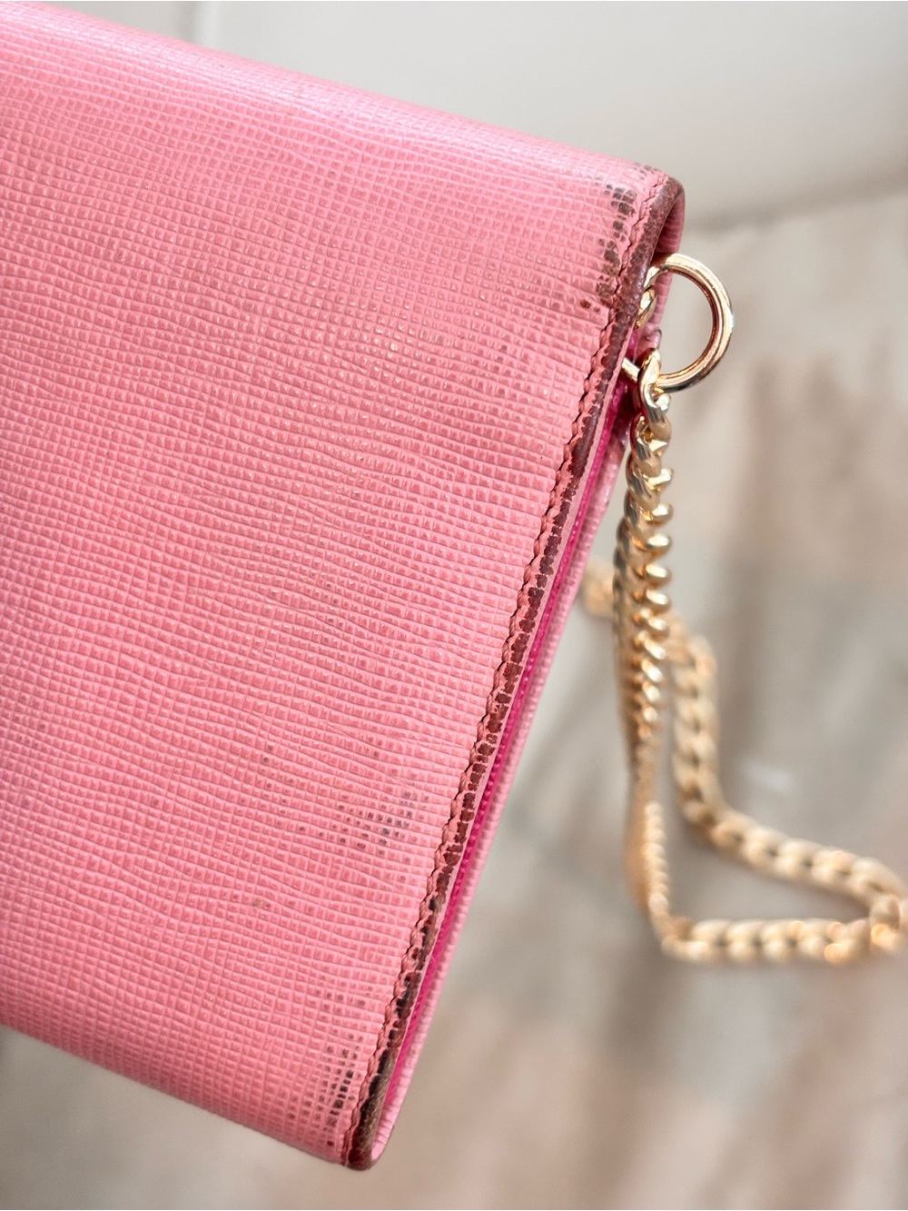 FENDI Pink Leather "Crayons" Pochette / Clutch Wallet W/ COA - Picture 6 of 15